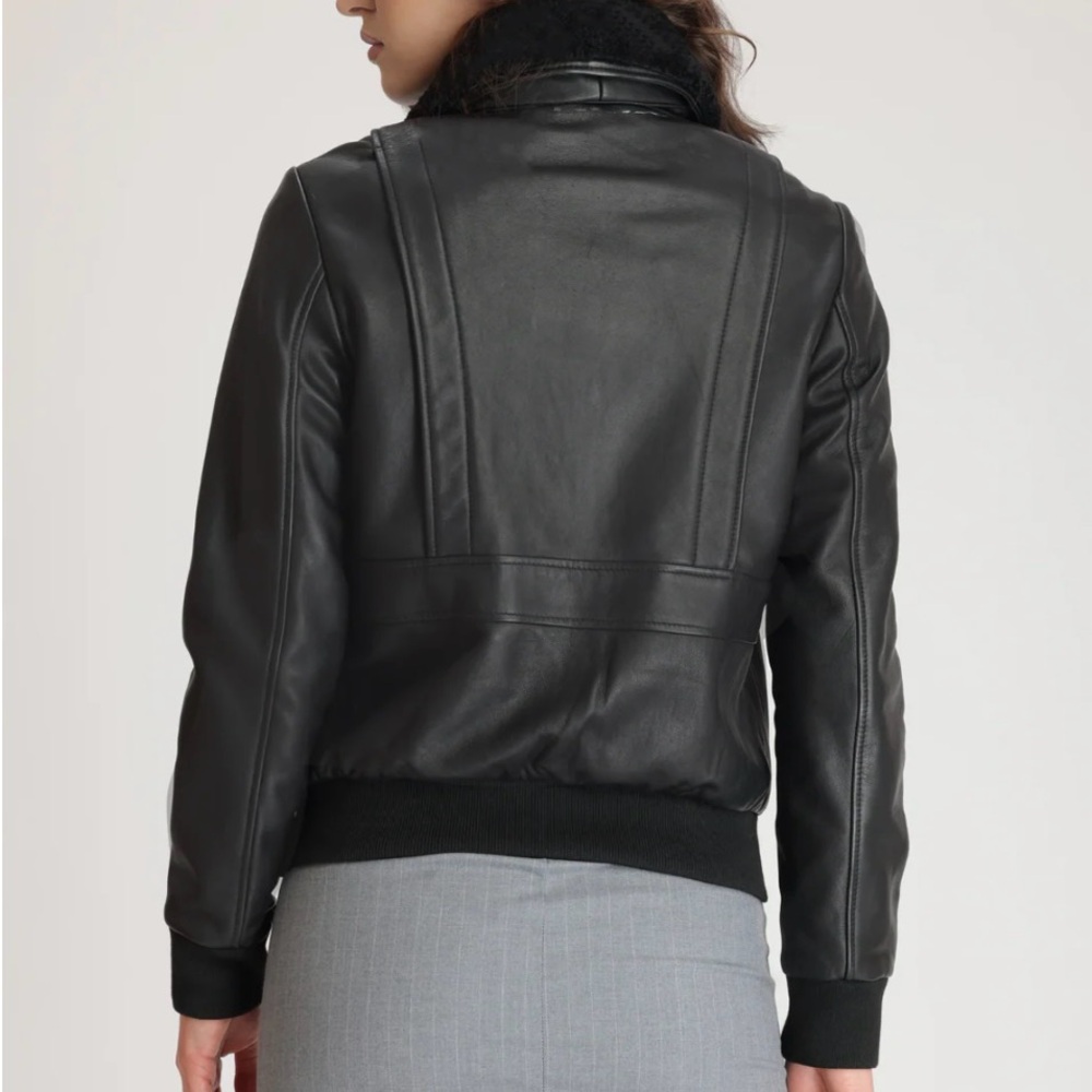 NWT Danier Avita Black Leather Jacket, L - Picture 5 of 16